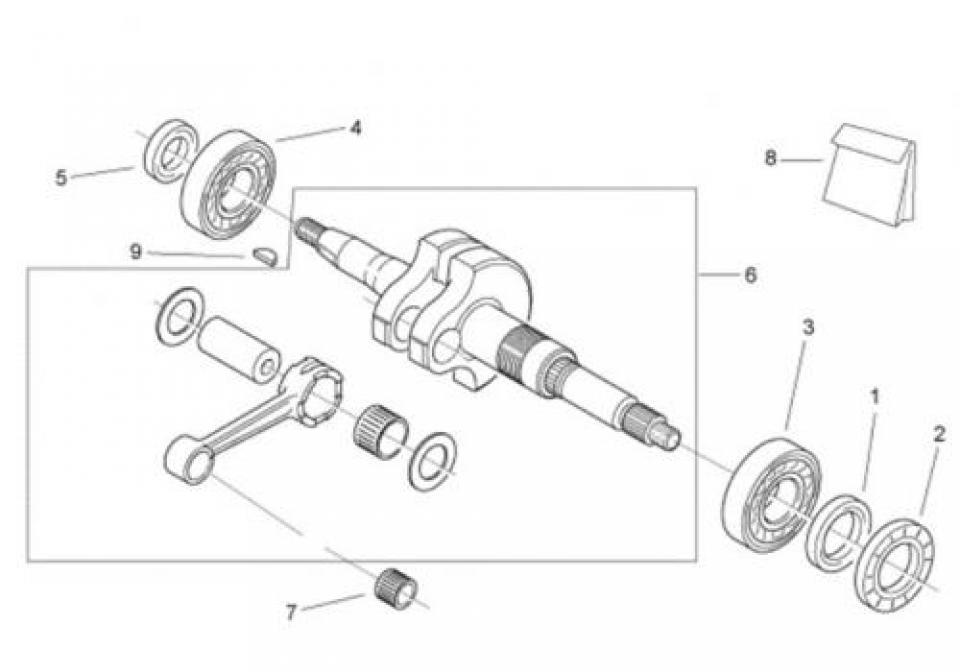 Roulement moteur origine pour Scooter Aprilia 50 SR 2000 à 2007 AP2GAN000219 Neuf