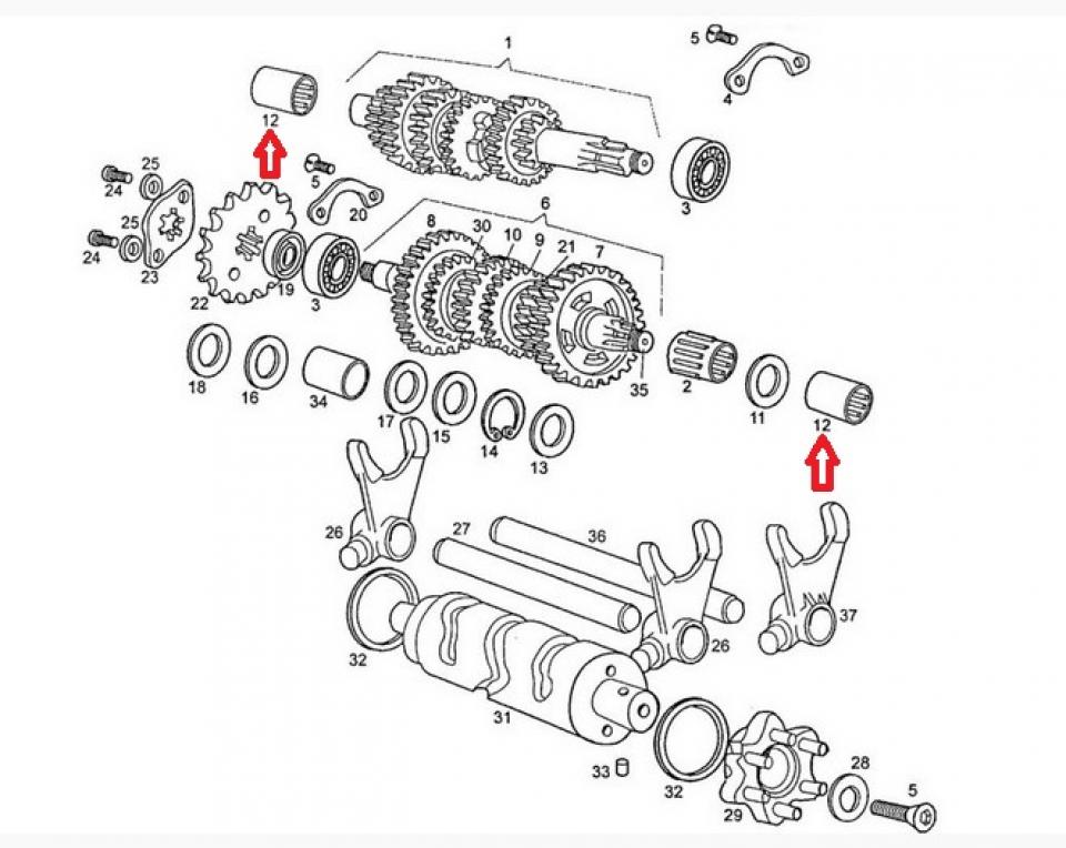 Roulement moteur origine pour Moto Derbi 50 GPR 1997 à 2013 847211 Neuf