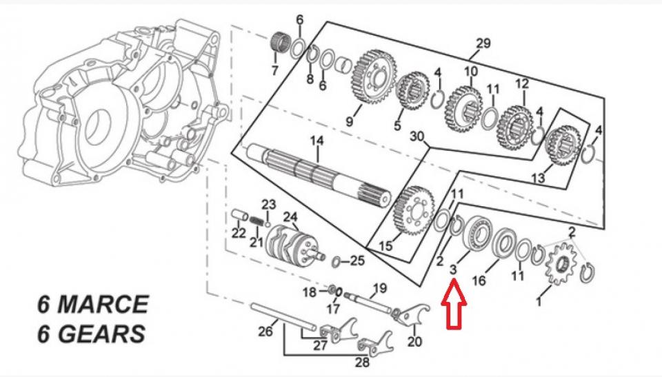 Roulement moteur origine pour Moto Beta 50 RR AP8509135 / 6204 / 20x47x14 Neuf