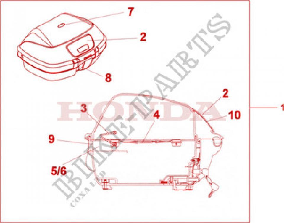Accessoire top case origine pour Deux Roues Honda 08Z51-EWL-800B Neuf