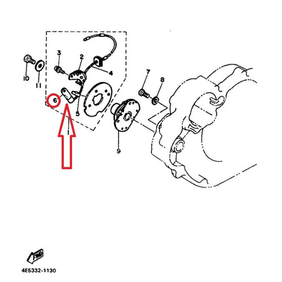 Condensateur d'allumage pour moto Yamaha 500 XT 1978 583-81625-50-00 Neuf