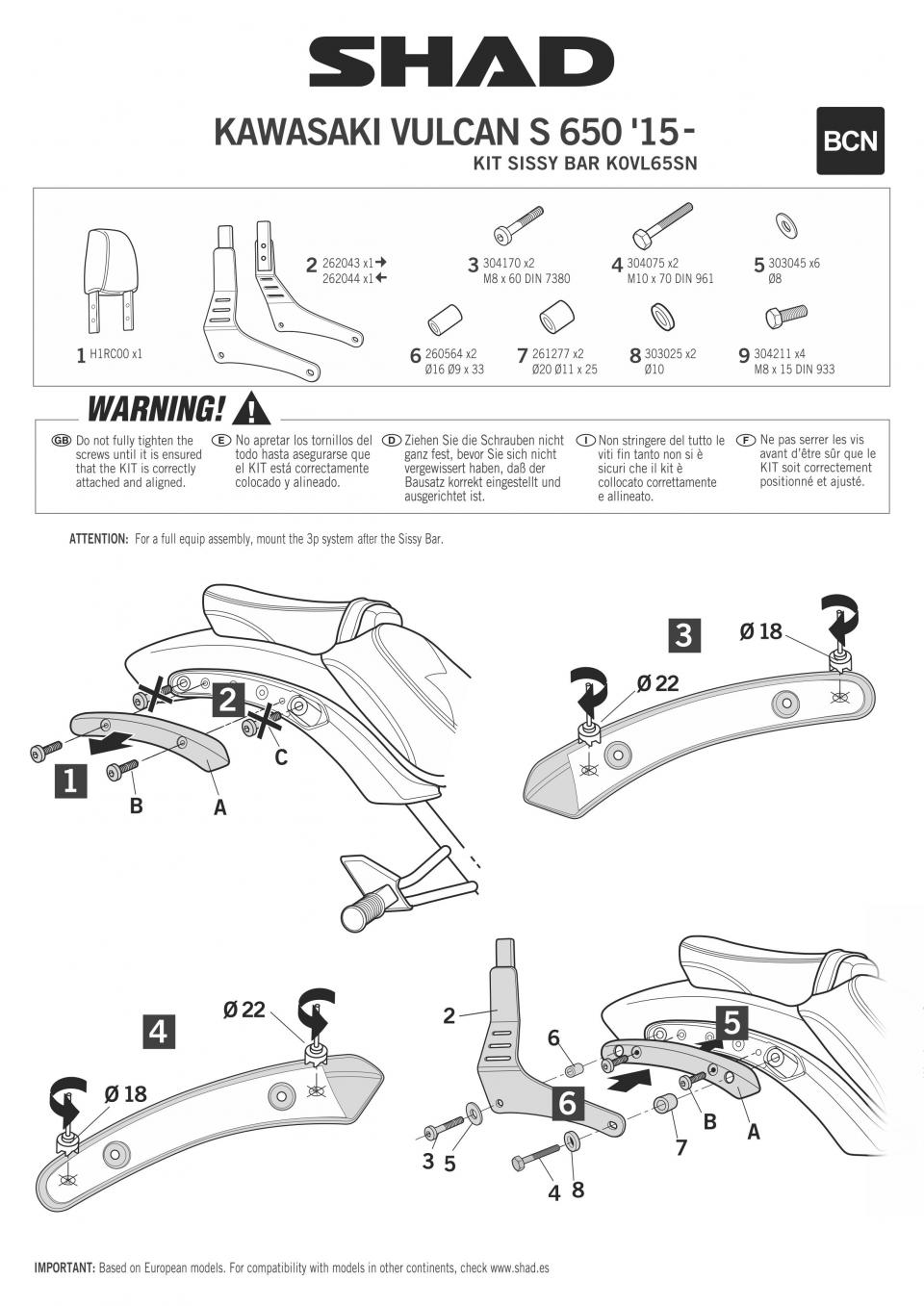 Kit fixation dosseret de selle Shad pour Scooter Piaggio 300 MP3 HPE Après 2018 Neuf