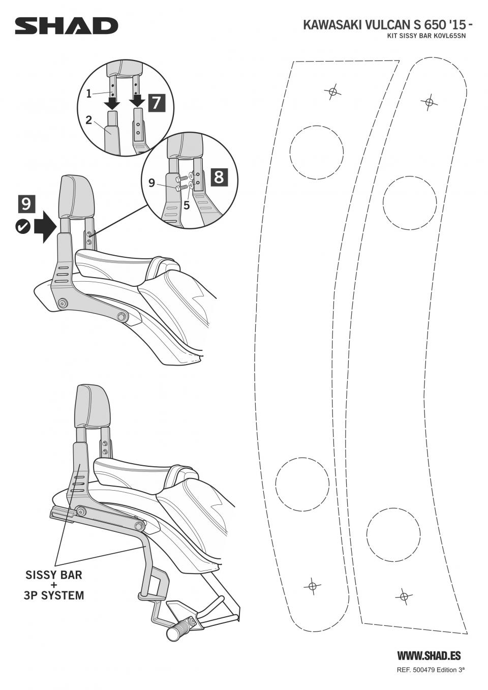 Kit fixation dosseret de selle Shad pour Scooter Piaggio 300 MP3 HPE Après 2018 Neuf