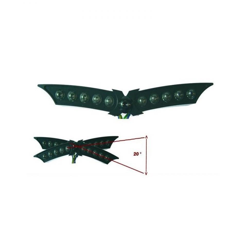 Feu arrière articulé 20° Papillon led rouge Générique pour moto Neuf