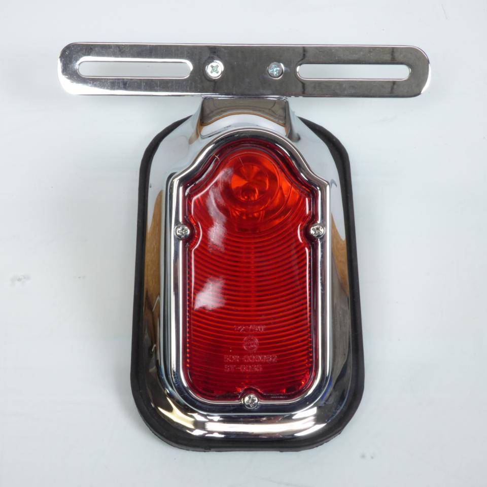 Feu arrière chromé stop éclairage rouge homologué CE pour moto custon 12V 21/5W
