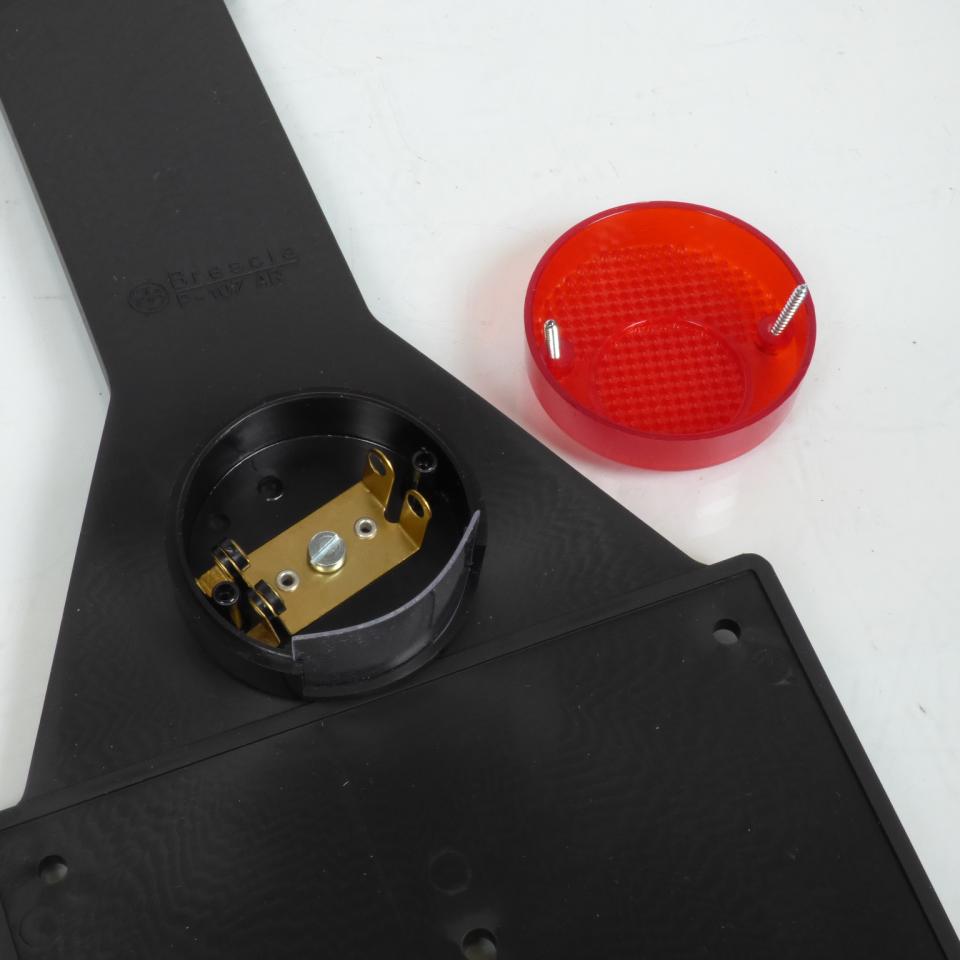 Feu arrière rond rouge + bavette caoutchouc souple pour moto enduro vintage