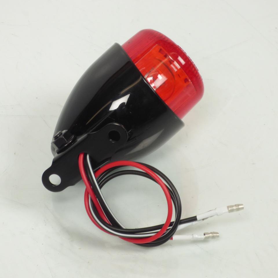 Feu arrière rond rouge et noir à ampoule Brazoline modèle Texas pour moto neuf