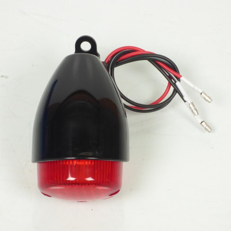 Feu arrière rond rouge et noir à ampoule Brazoline modèle Texas pour moto neuf