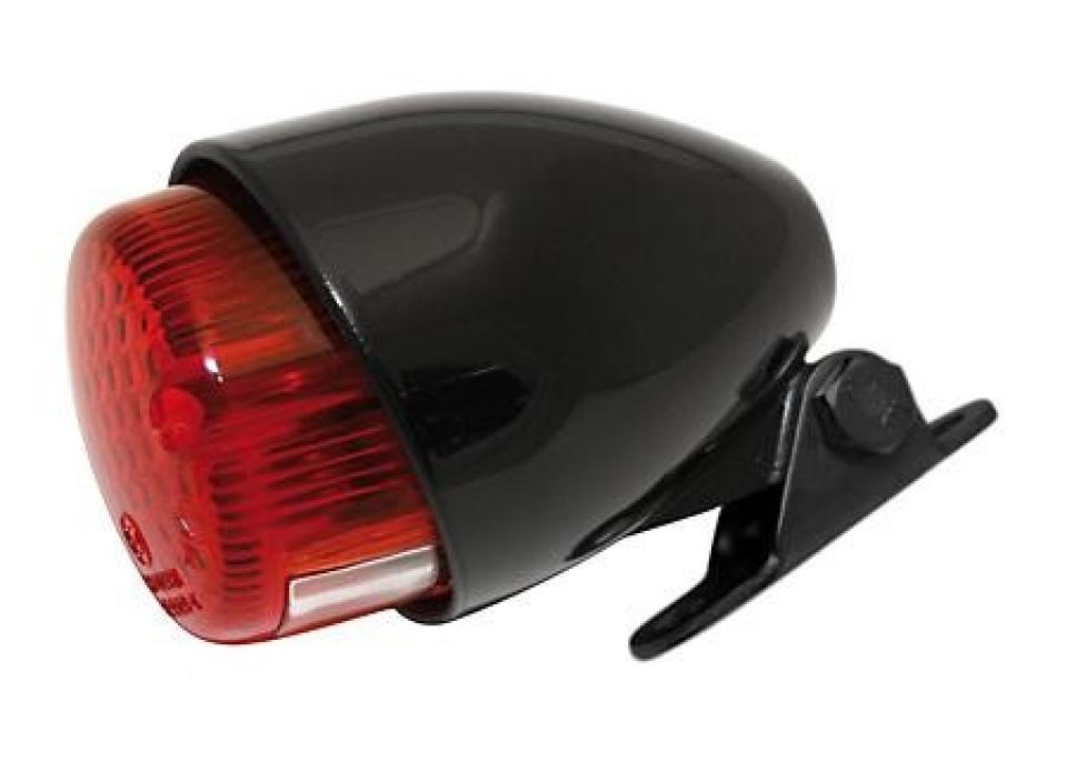 Feu arrière rond rouge et noir à ampoule Brazoline modèle Texas pour moto neuf