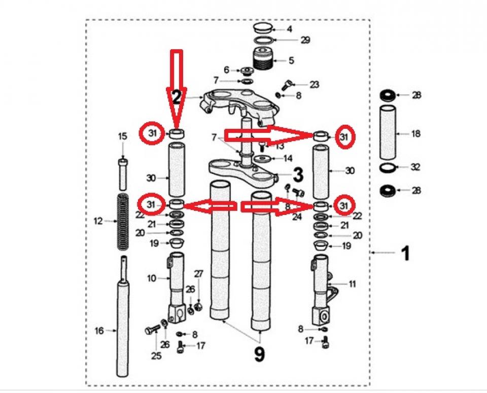 Bague friction de fourche origine pour moto Rieju 50 RS2 35x39x14.8mm 46901 Neuf