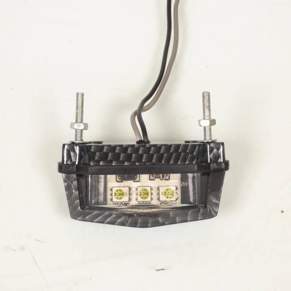 Éclairage plaque d'immatriculation à LED 12V pour moto scooter coloris carbone
