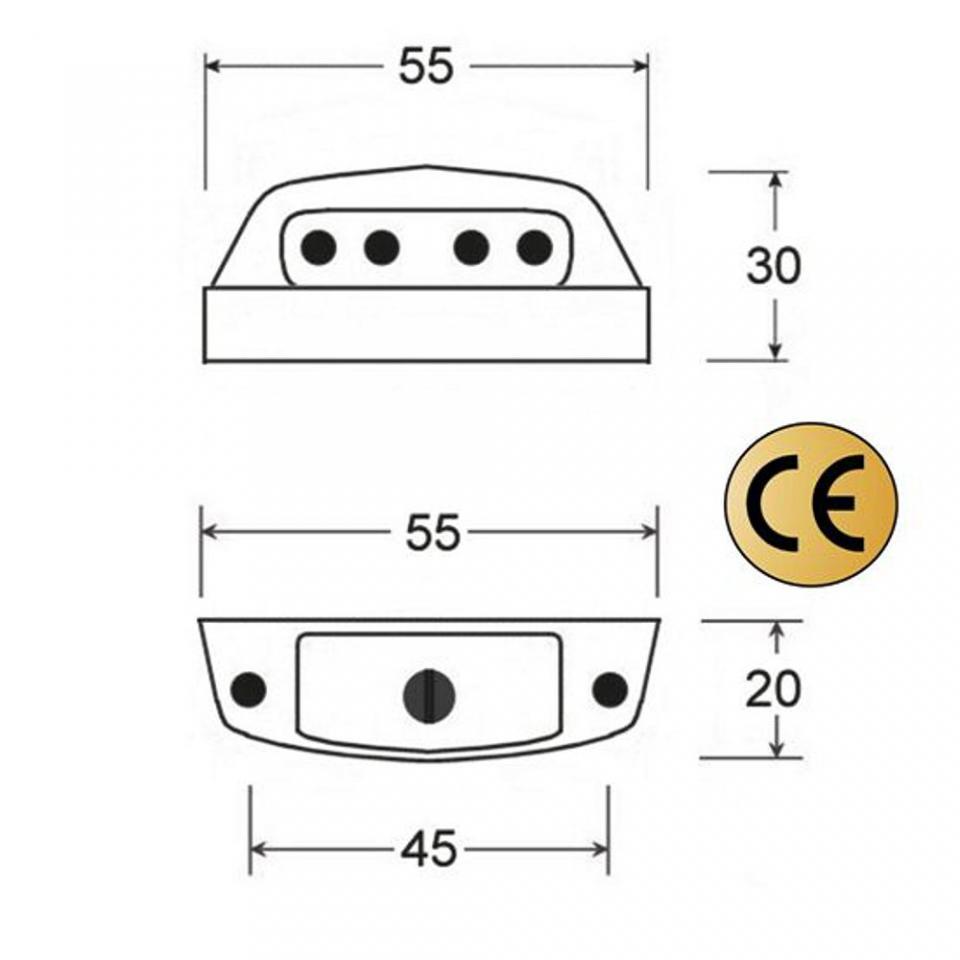 Éclairage de plaque homologué 4 LED 12V métal noir pour moto scooter 50 à boîte Neuf