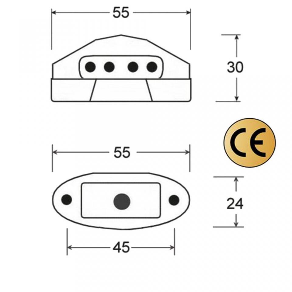 Éclairage de plaque 4 LED 12V gris alu homologué One pour moto scooter cyclo Neuf