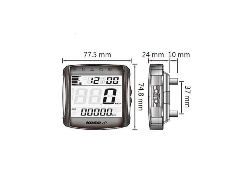 Compteur digital multifonctions 12V neuf Koso XR-01S pour moto scooter 50