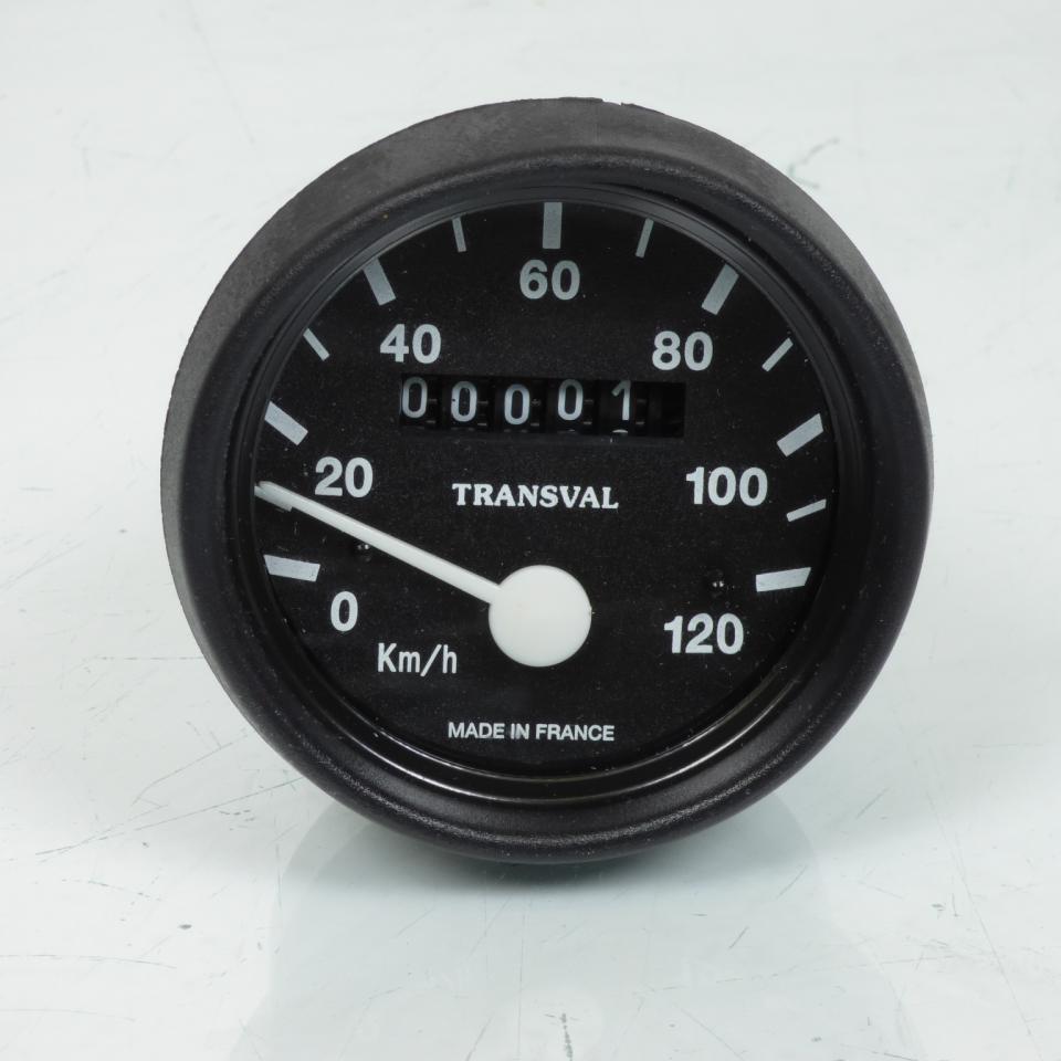 Compteur rond noir Transval pour mobylette MBK 51 Super 120Kmh Neuf