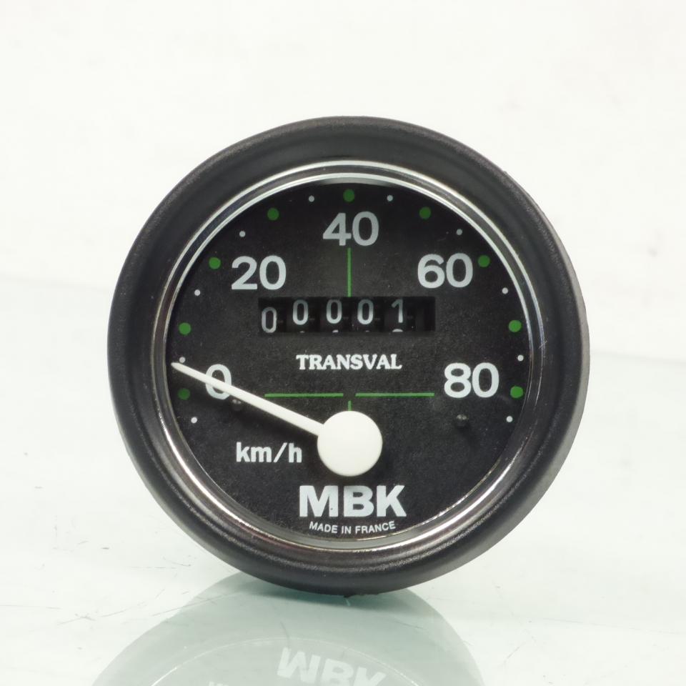 Compteur rond noir Transval 80Km/h pour mobylette MBK 50 51 Neuf cyclomoteur mob