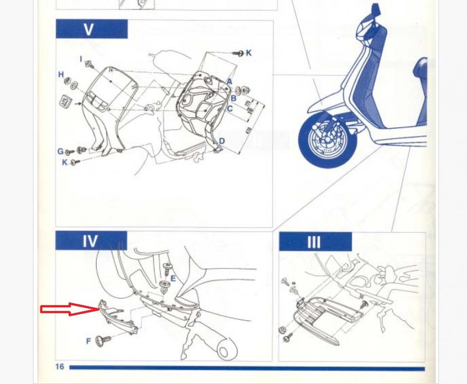 Sabot bas de caisse gauche pour scooter Peugeot 125 SV 729302RT Rouge Neuf