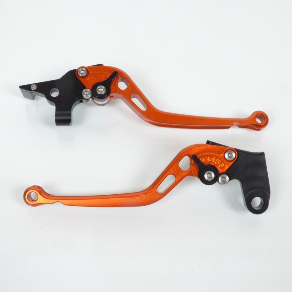 Levier frein droit gauche pour moto Yamaha 600 FZ6 fazer 2004 à 2010 orange/noir
