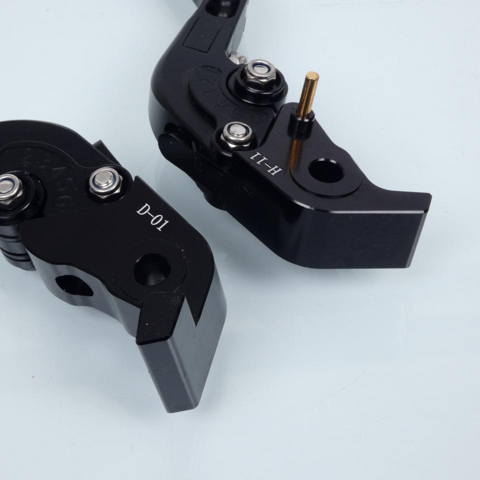 Levier frein droit Sifam pour Moto Ducati 1100 Hypermotard S 2008 à 2009 alu CNC noir / paire Neuf