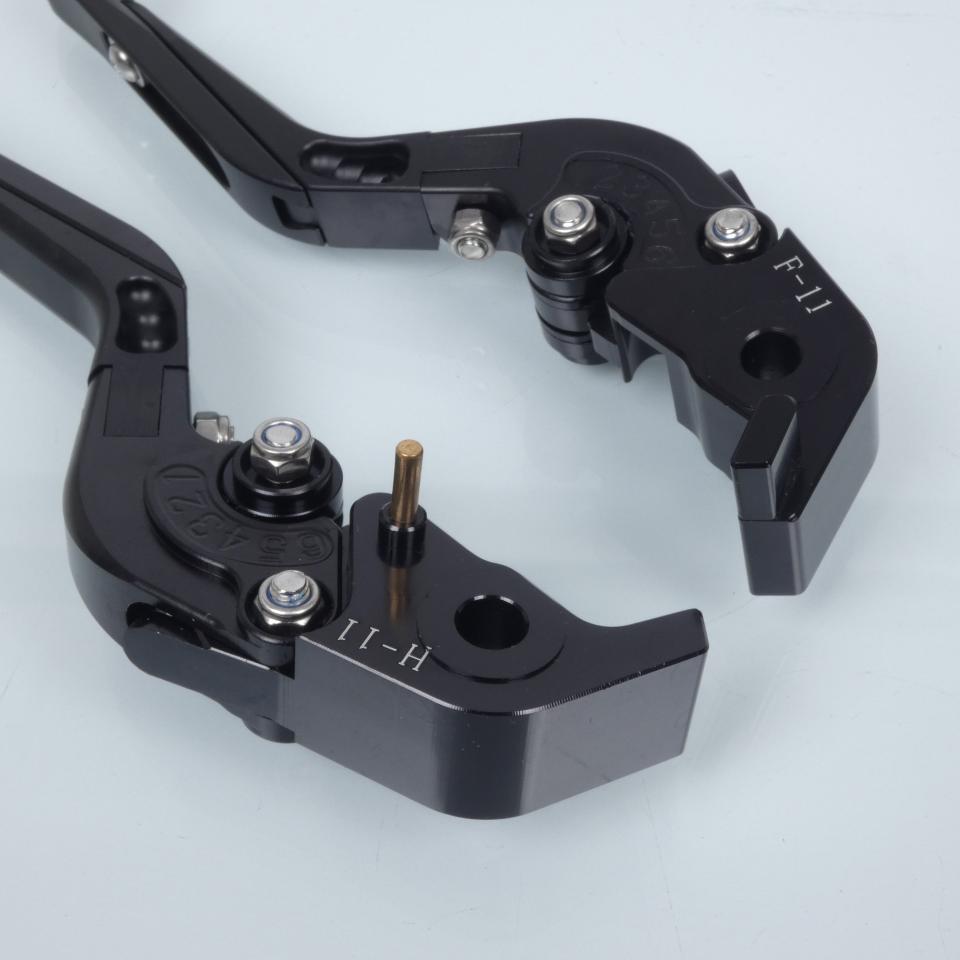 Levier frein droit Myra pour Moto MV Agusta 1000 F4 RR Corsa Corta 2011 à 2012 alu CNC noir repliable / paire Neuf