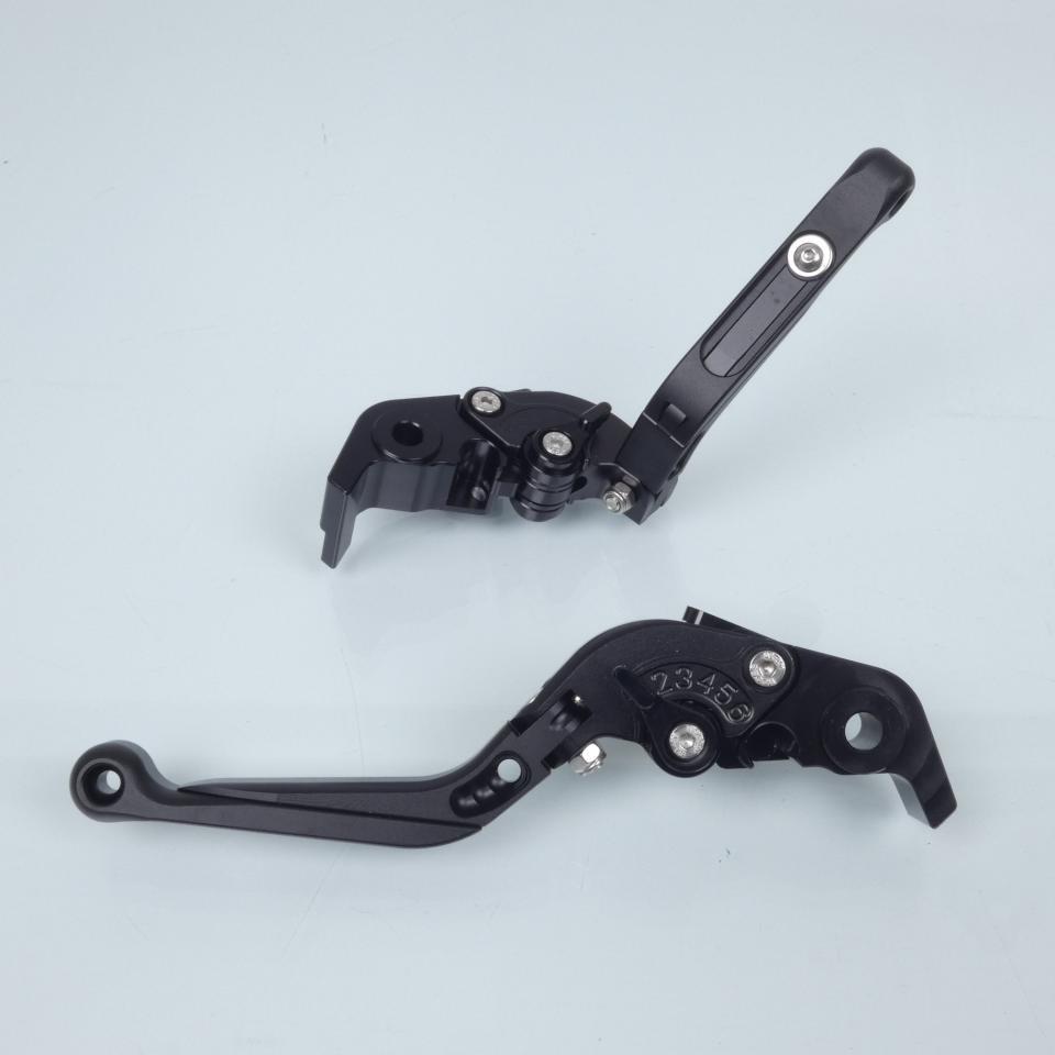 Levier frein droit Myra pour Moto MV Agusta 1000 F4 RR Corsa Corta 2011 à 2012 alu CNC noir repliable / paire Neuf
