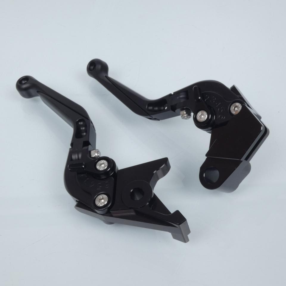 Levier frein droit Myra pour Moto Kawasaki 900 Zx-9 R Ninja 1998 à 1999 alu CNC noir / paire Neuf