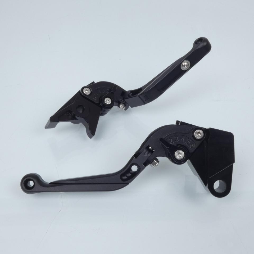 Levier frein droit Myra pour Moto Kawasaki 600 Zx-6 R Ninja 1995 à 1999 alu CNC noir / paire Neuf