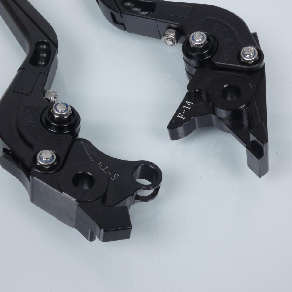 Levier frein droit Myra pour Moto Kawasaki 1000 KLV 2004 à 2006 alu CNC noir / paire Neuf