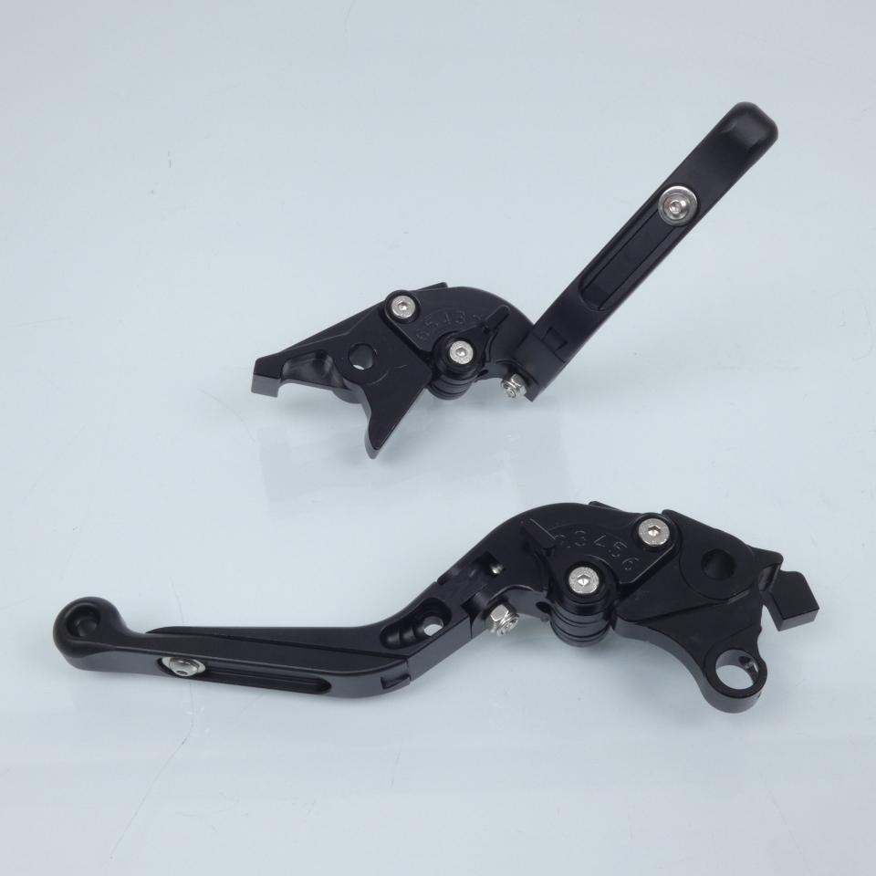 Levier frein droit Myra pour Moto Kawasaki 1000 KLV 2004 à 2006 alu CNC noir / paire Neuf