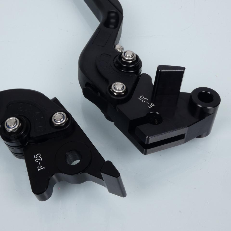 Levier frein droit Sifam pour Moto Kawasaki 250 Ex R Ninja 2008 à 2012 alu CNC noir / paire Neuf