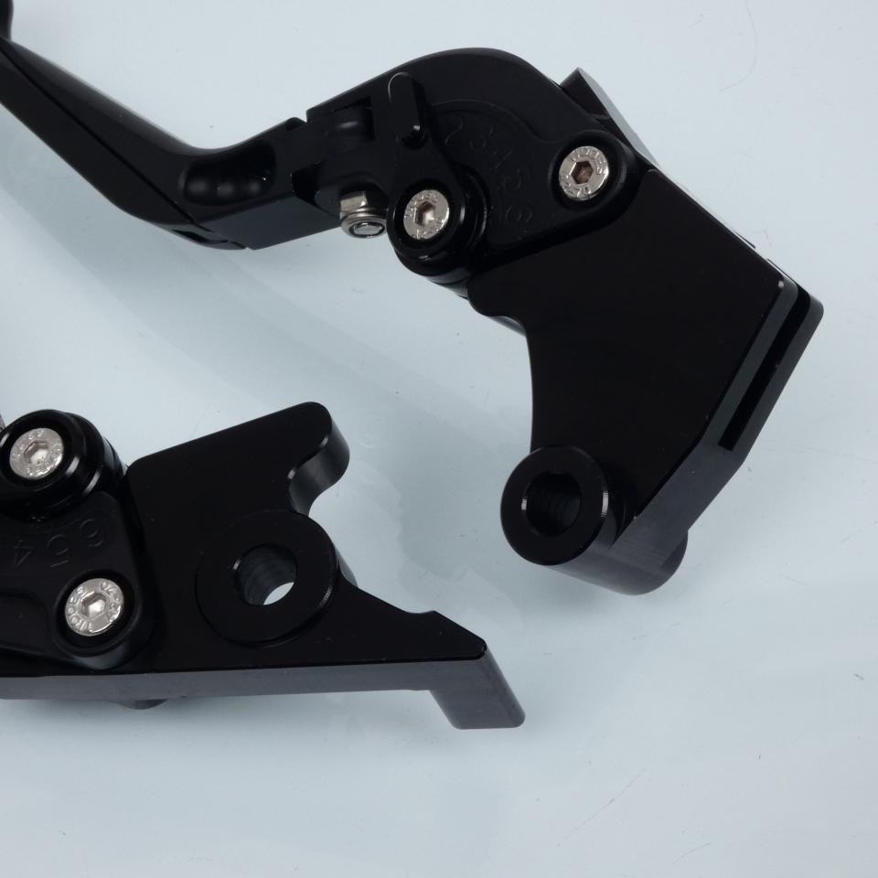 Levier frein droit Sifam pour Moto Kawasaki 250 Ex R Ninja 2008 à 2012 alu CNC noir / paire Neuf