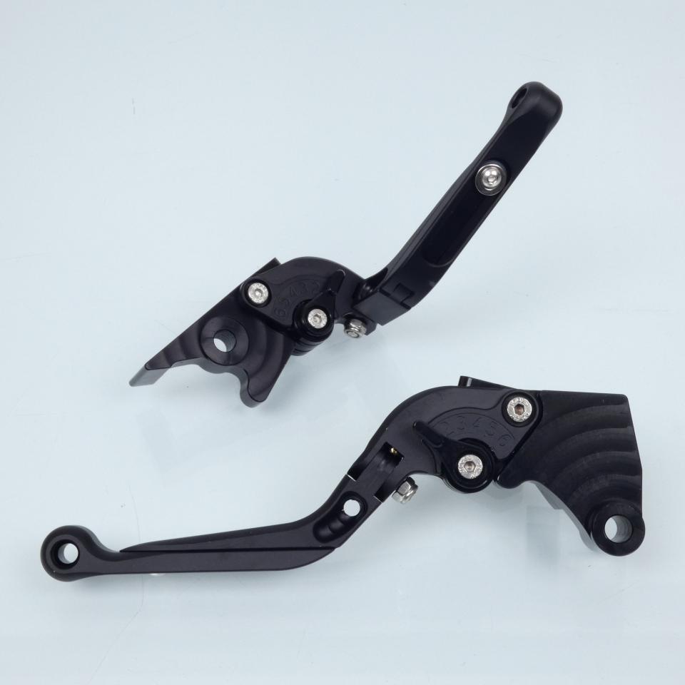 Levier frein droit Sifam pour Moto Kawasaki 250 Ex R Ninja 2008 à 2012 alu CNC noir / paire Neuf