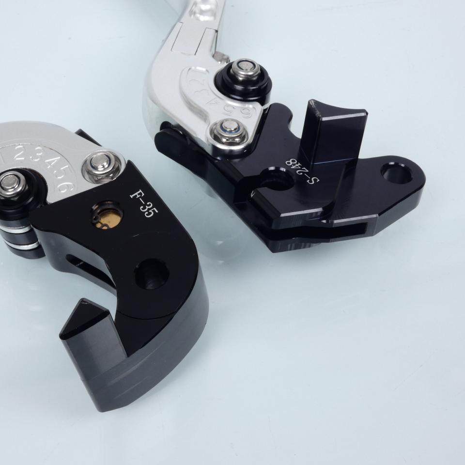 Levier frein droit Sifam pour Moto Suzuki 750 Gsx-R 2004 à 2005 alu CNC noir et gris / paire Neuf