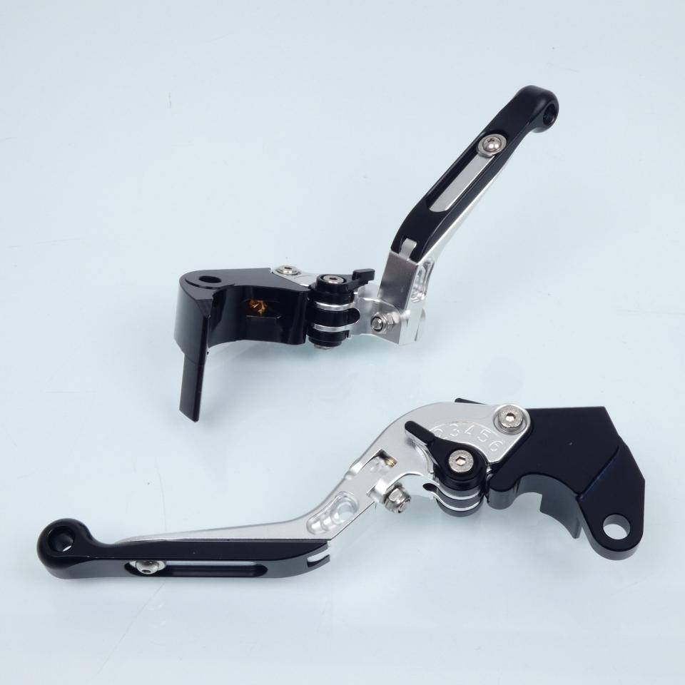 Levier frein droit Sifam pour Moto Suzuki 750 Gsx-R 2004 à 2005 alu CNC noir et gris / paire Neuf