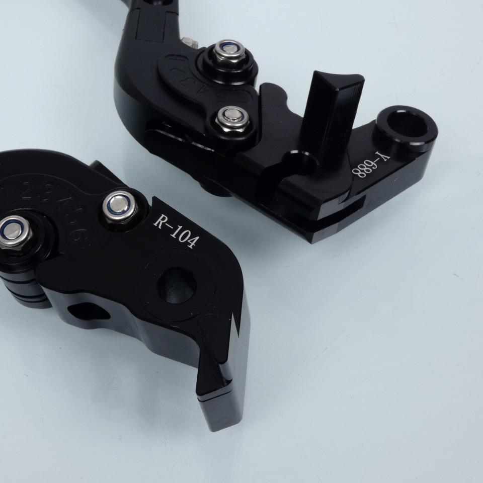 Levier frein droit Sifam pour Moto Yamaha 1000 YZF R1 2004 à 2008 alu CNC noir / paire Neuf