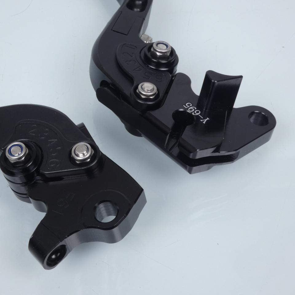 Levier Sifam pour moto Yamaha 125 YZF-R 2008 à 2015 alu CNC noir / paire Neuf