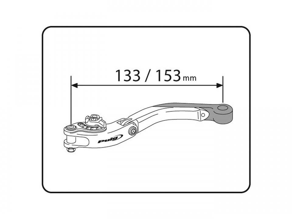 Levier frein droit Puig pour moto 120NN KBA 91294 Noir Alu Neuf