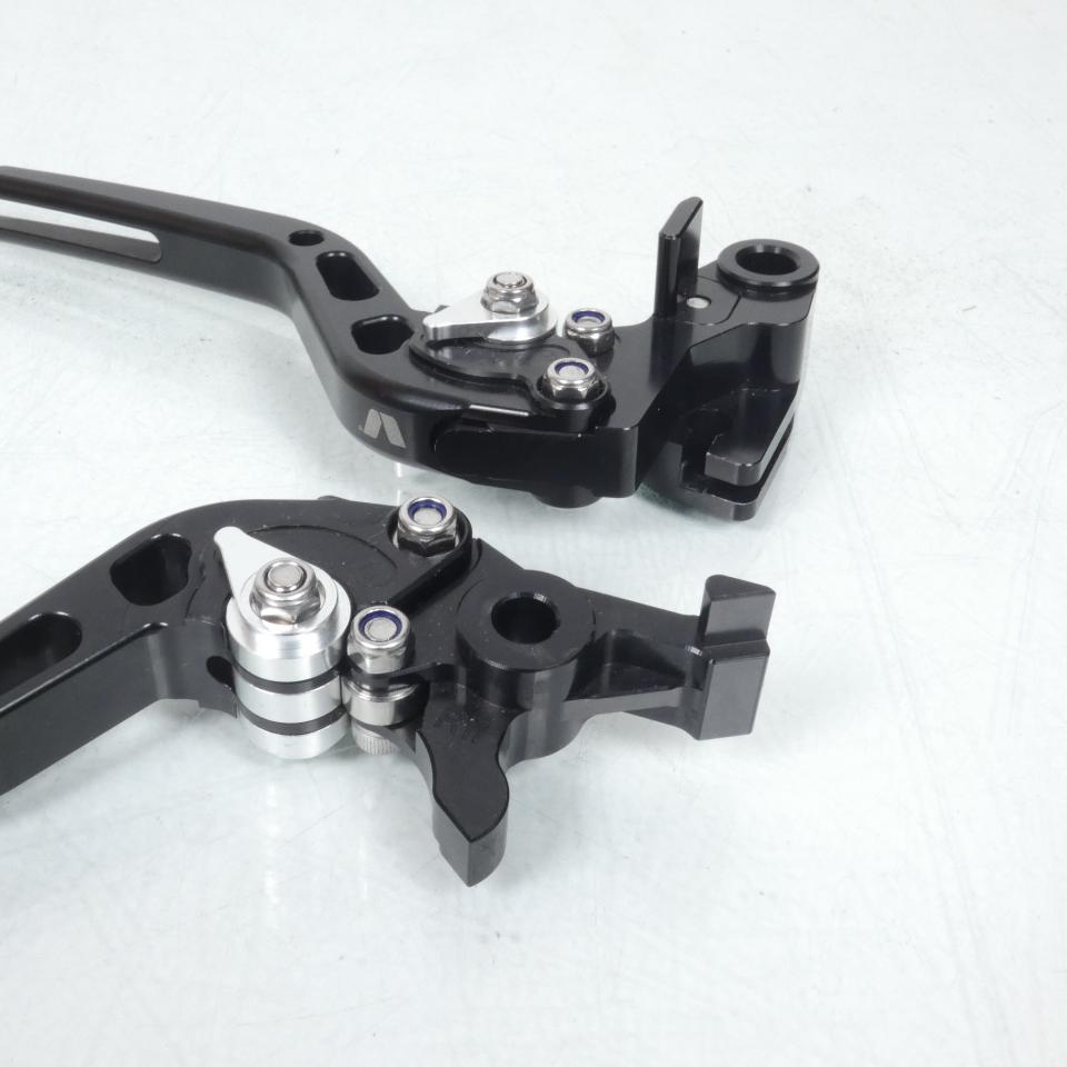Paire Levier alu noir 175mm frein embrayage Vicma pour moto Kawasaki 650 Er-6