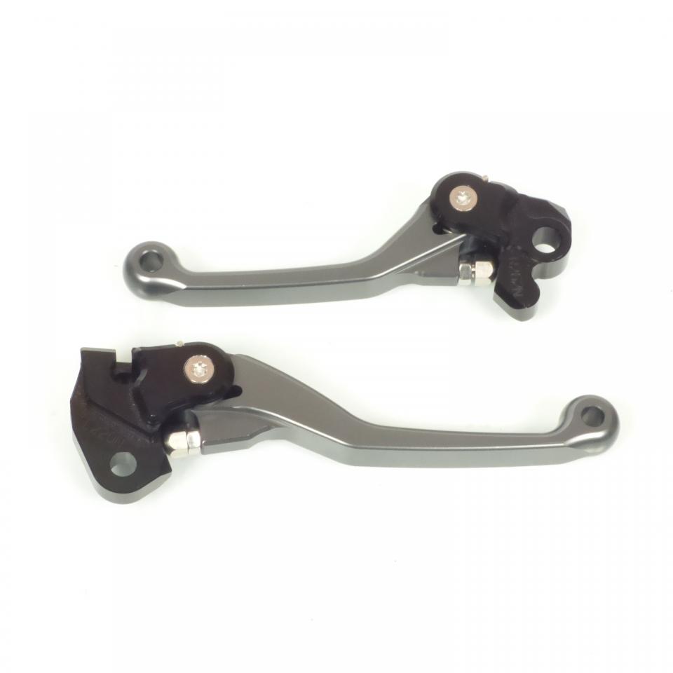 Paire de levier articulés coloris titane pour moto Kawasaki 125 KX 2000 à 2005