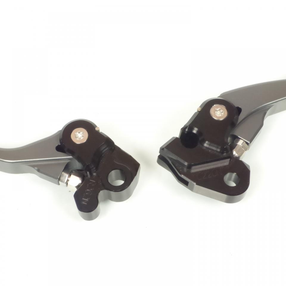 Paire de levier articulés coloris titane pour moto Kawasaki 125 KX 2000 à 2005