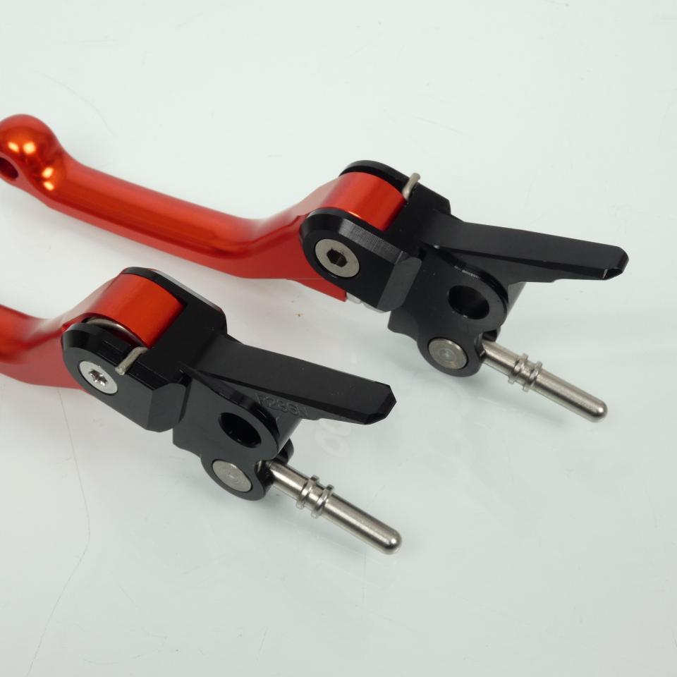 Levier frein et embrayage repliable alu orange / noir pour moto KTM 65 SX Neuf
