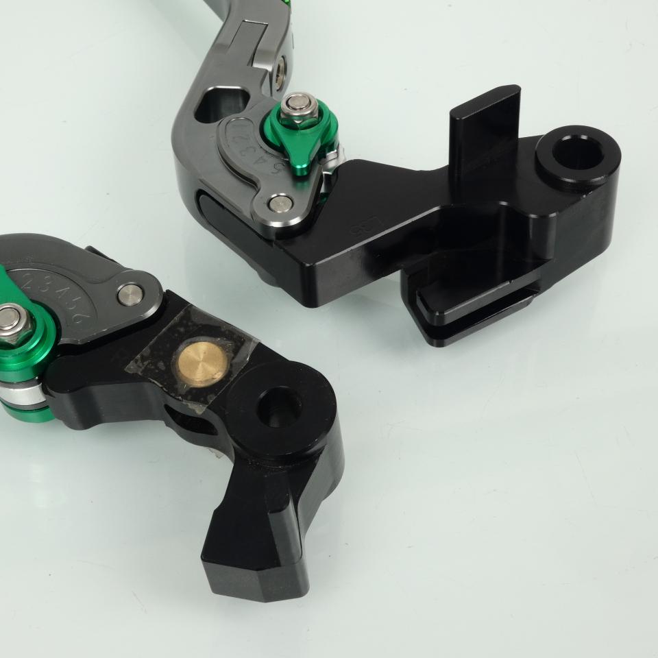 Levier frein embrayage pour moto Kawasaki 1000 Z 2017 alu CNC gris vert Neuf