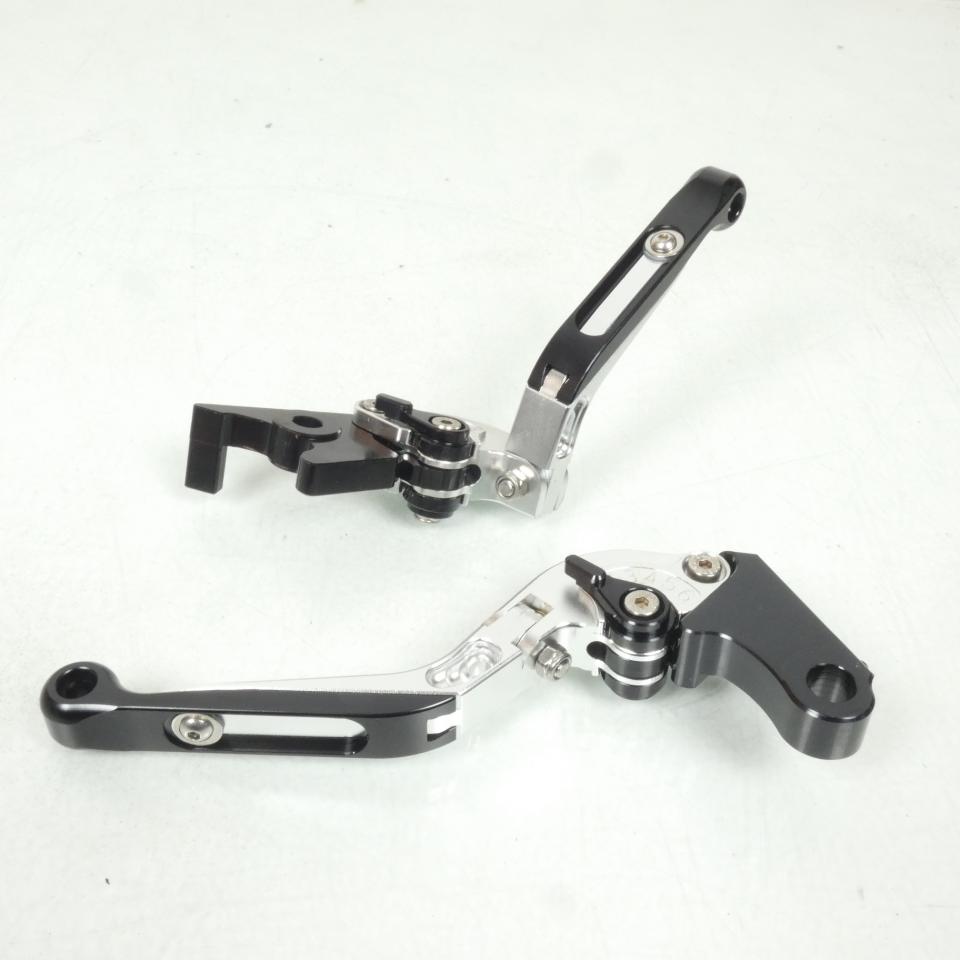 Levier frein droit Sifam pour moto Honda 500 CB X ABS 2013 à 2018 alu CNC noir argent/ paire Neuf