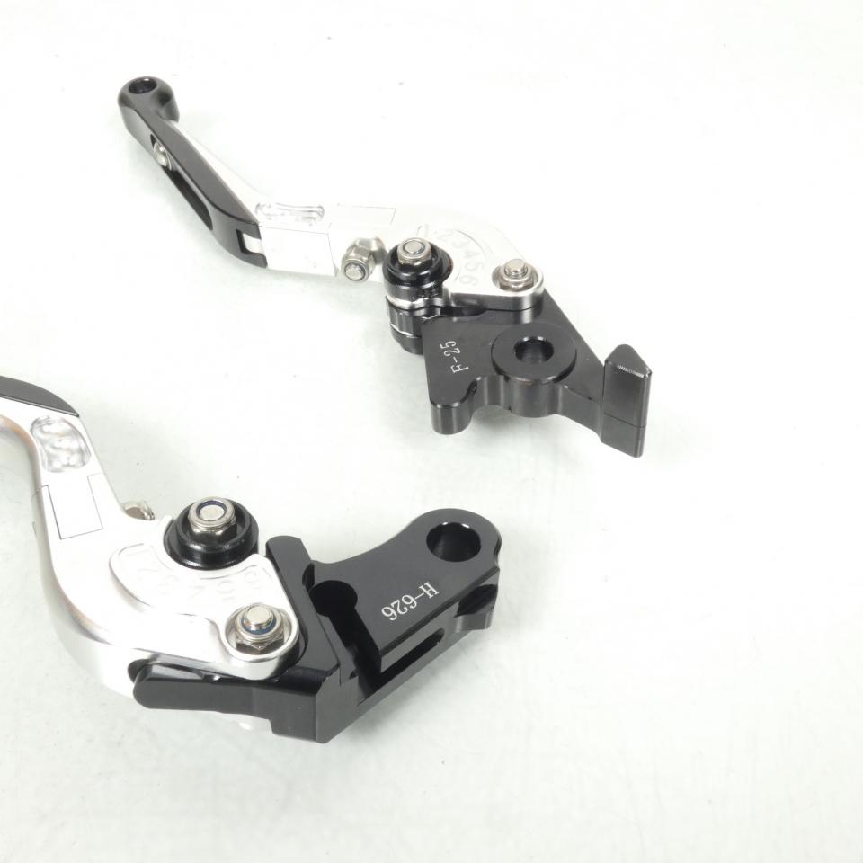 Levier frein droit Sifam pour moto Honda 500 CB X ABS 2013 à 2018 alu CNC noir argent/ paire Neuf