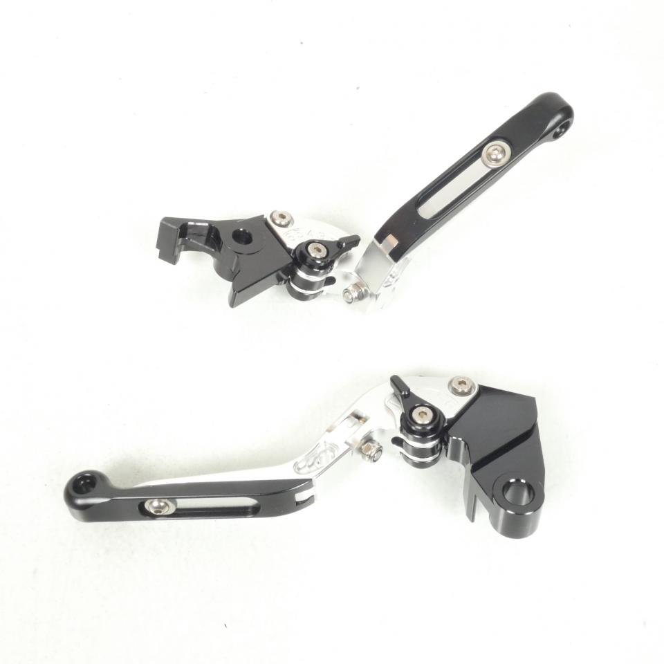 Levier frein droit Sifam pour moto Kawasaki 750 Z 2007 à 2013 alu CNC noir argent/ paire Neuf