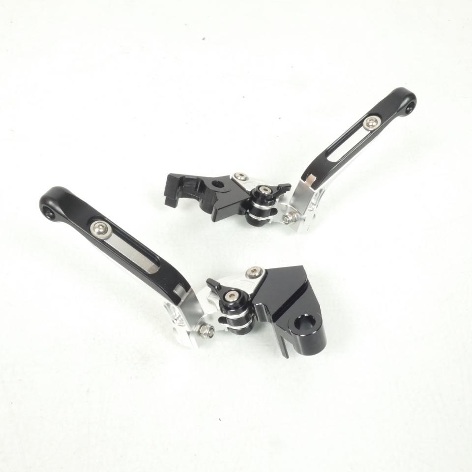 Levier frein droit Sifam pour moto Kawasaki 750 Z 2007 à 2013 alu CNC noir argent/ paire Neuf
