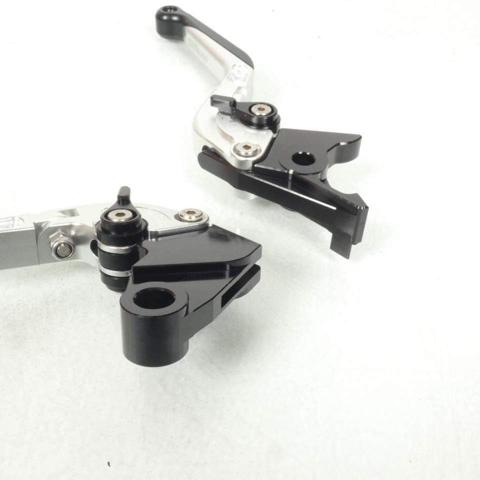 Levier frein droit Sifam pour moto Kawasaki 750 Z 2007 à 2013 alu CNC noir argent/ paire Neuf