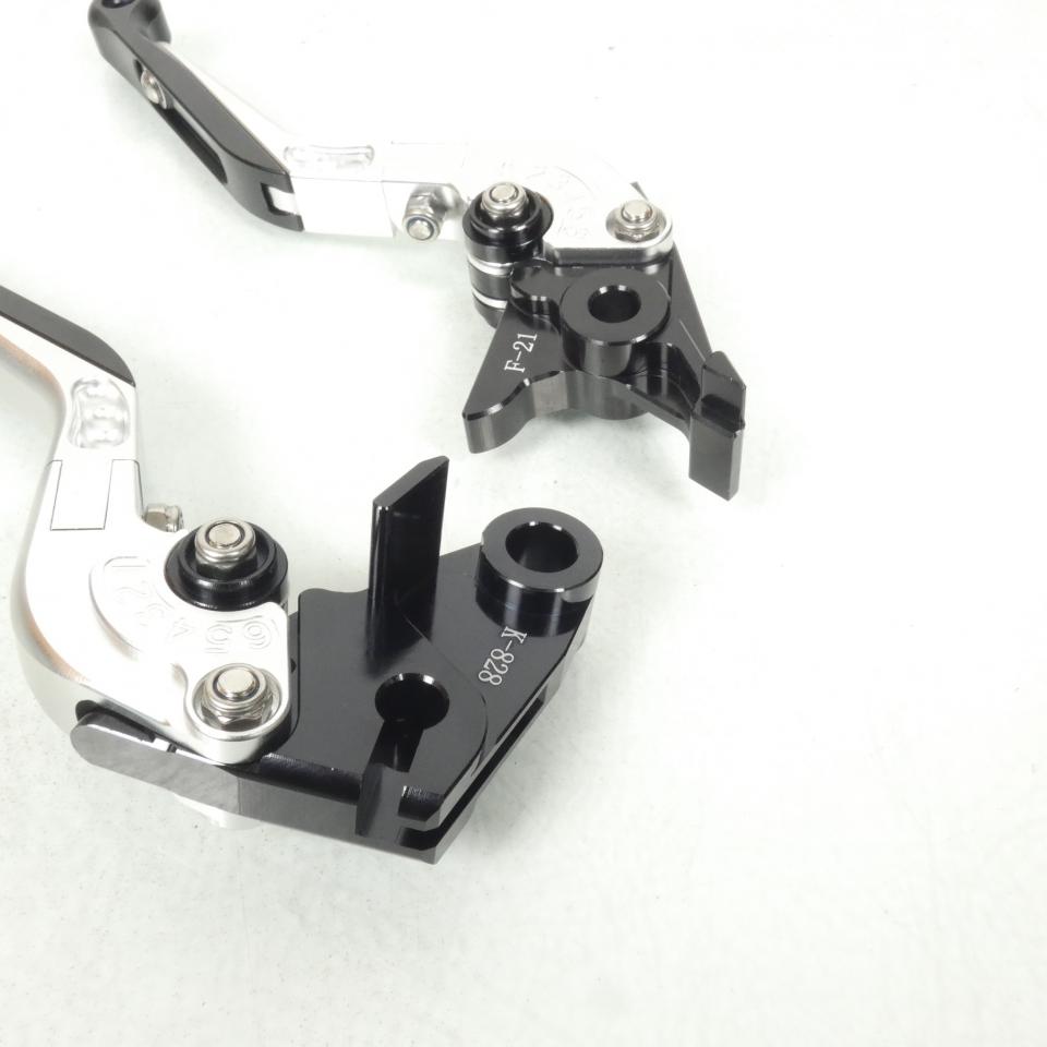 Levier frein droit Sifam pour moto Kawasaki 750 Z 2007 à 2013 alu CNC noir argent/ paire Neuf
